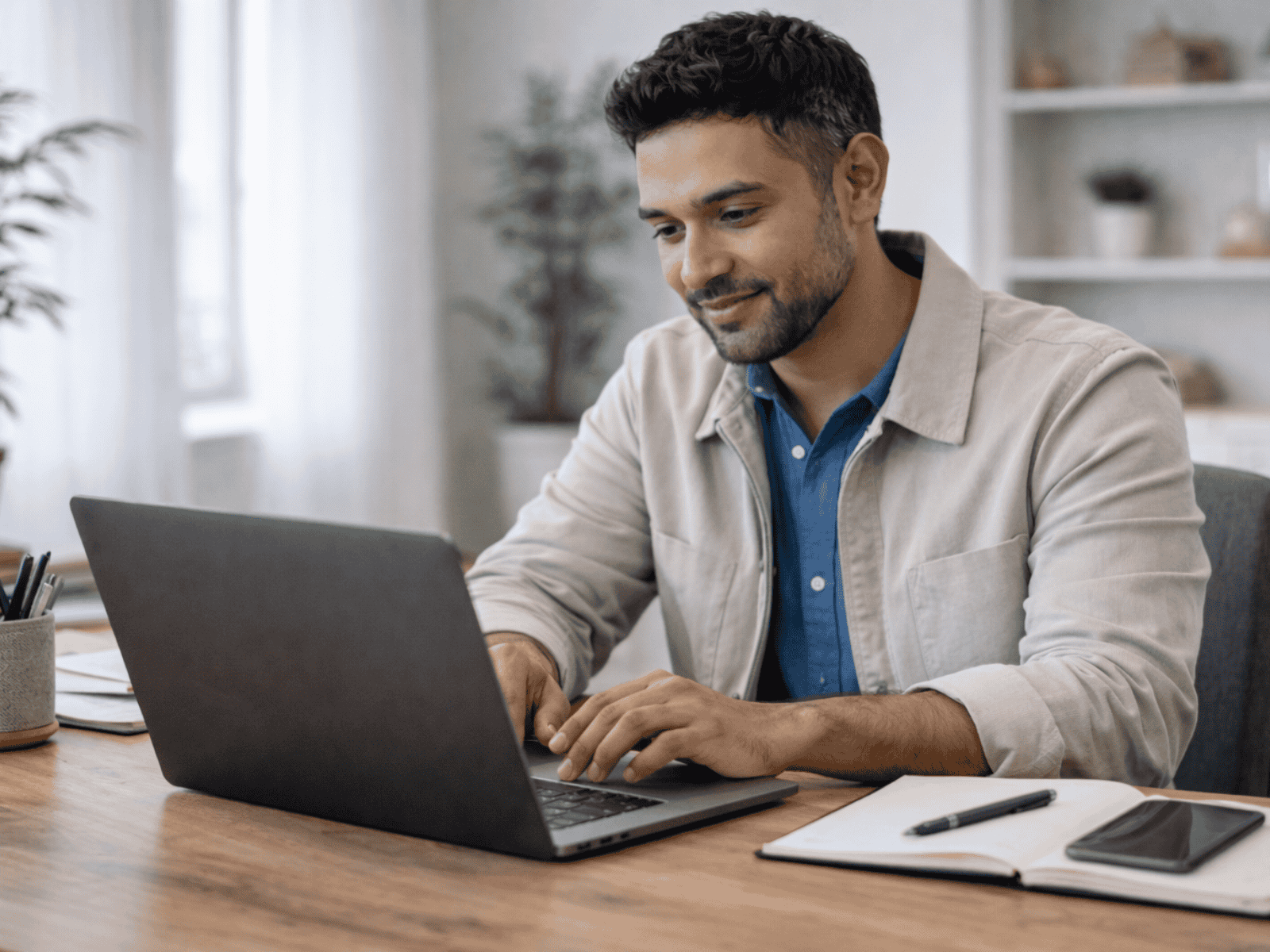 Freelancer reviewing client contract with electronic signatures